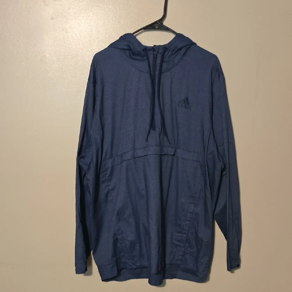 Adidas Men's‎ Windbreaker Quarter Zip in Navy Size XL